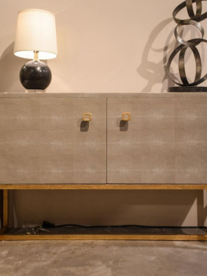 Dallon 2 Door Buffet In Faux Shagreen Sand With Gold