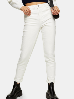 White Premium Mom Tapered Jeans