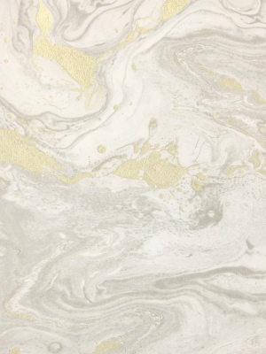 Marbled Wallpaper In Gold And Silver From The Precious Elements Collection By Burke Decor