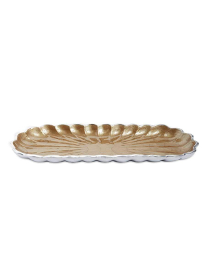 Julia Knight Peony 14" Rectangular Tray In Toffee