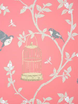 Sample Birdcage Walk Wallpaper In Pink Color By Nina Campbell