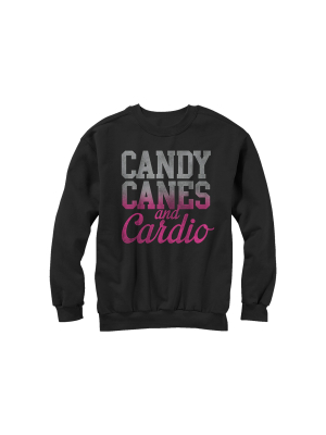 Women's Chin Up Christmas Candy Cane Cardio Sweatshirt