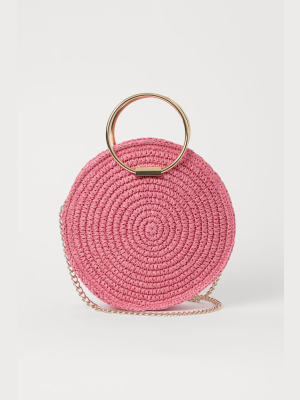 Round Straw Shoulder Bag