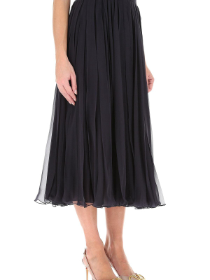 Valentino Pleated Chiffon Midi Skirt