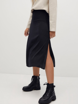 Midi Satin Skirt