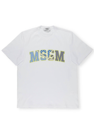 Msgm Logo Patch Crewneck T-shirt