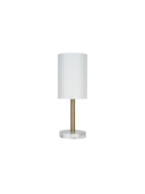 14" Marble Mini Accent Table Lamp (includes Led Light Bulb) Gold - Cresswell Lighting