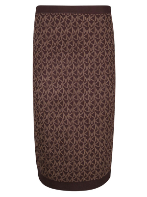 Michael Michael Kors Logo Jacquard Stretch Skirt