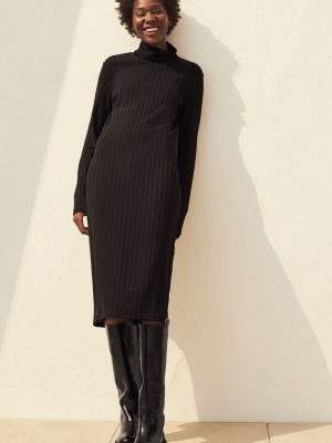 Ribbed Turtleneck Dress