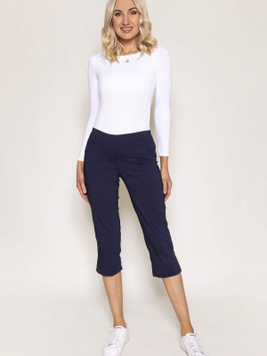 Bengaline Crop Pants In Navy