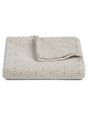 Lia Collection Throw In Beige & White