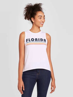 Women's Florida Graphic Tank Top - Modern Lux White