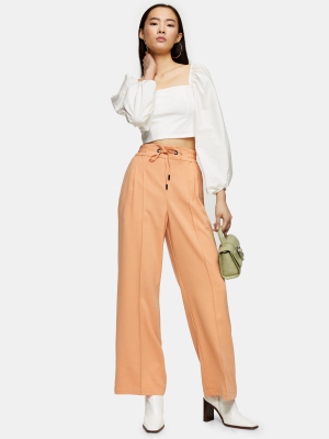 Peach Sweatpant Style Wide Leg Pants