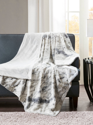 60"x70" Aina Oversized Faux Fur Throw Blanket Gray