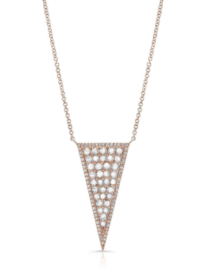 14kt Rose Gold Diamond Slice Triangle Necklace