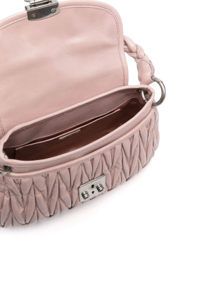 Miu Miu Coffer Shine Matelassé Top Handle Bag