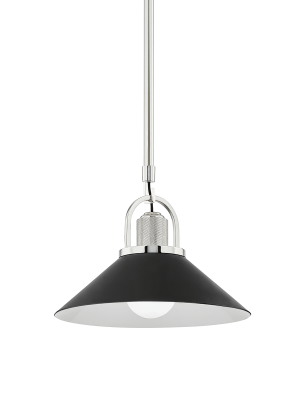 Hudson Valley Lighting Syosset Pendant - Polished Nickel & Black