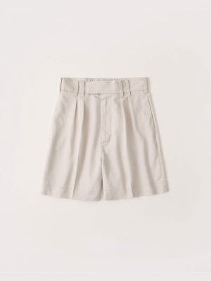 Ultra High Rise Pleated Shorts