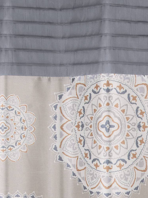 Medallion Ikat Shower Curtain Natural - Allure Home Creation