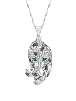 Effy Signature 14k White Gold Diamond & Emerald Pendant, 0.79 Tcw