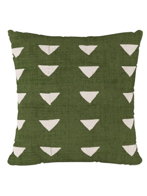 Green Triangle Print Throw Pillow - Cloth & Company