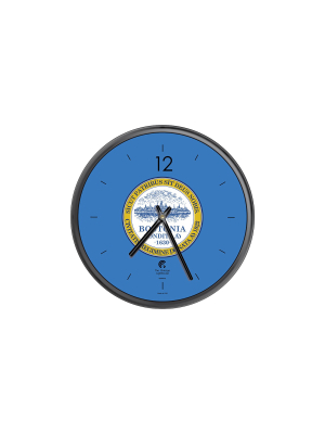 Chicago Lighthouse 12.75"x12.75" City Flag Boston Slimline Frame Decorative Wall Clocks Black