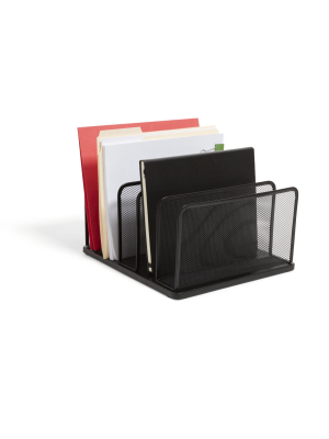 Tru Red 5 Compartment Wire Mesh File Organizer, Matte Bk Tr57558-cc