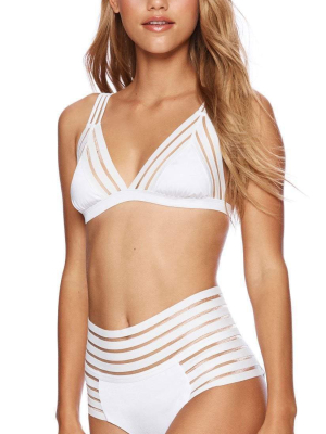 Beach Bunny Sheer Addiction Triangle Top In White