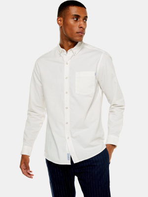 Ecru Stretch Skinny Oxford Shirt