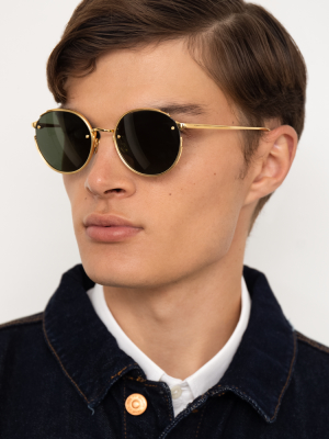 Nicks Oval Sunglasses In Yellow Gold