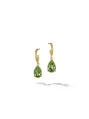 Wonderland Green Tourmaline Hoop Earrings