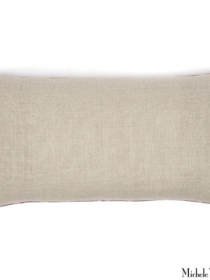 Printed Linen Pillow Starburst Olive