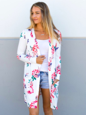 Long Sleeve Floral Cardigan