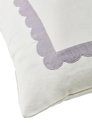 Scallop Trim Pillow In Lilac