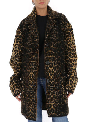 Saint Laurent Leopard Patterned Coat