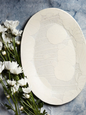 Sgraffito Oval Serving Plate (out Of Stock)