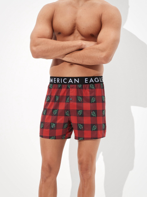 Aeo Mistletoe Plaid Flex Boxer Short