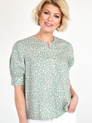 Mika Blouse | Leopard Khaki/ Taupe