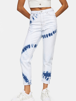 Bleach Tie Dye Mom Tapered Jeans