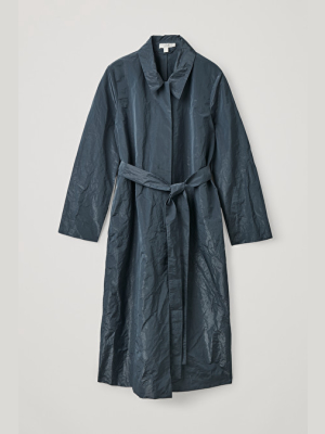 Crinkled Technical Trench Coat