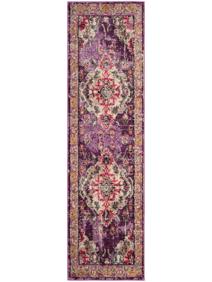 Monaco Violet/fuchsia Runner Rug