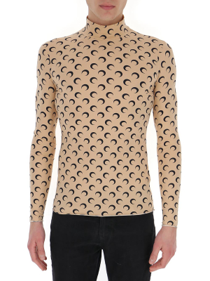 Marine Serre Moon Motif Long-sleeve Top