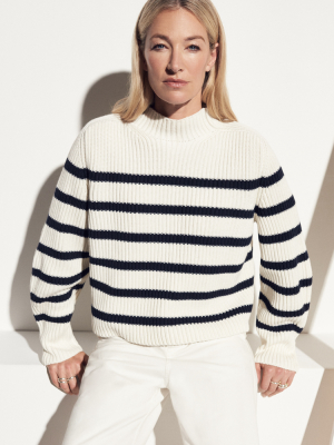 Lucy Striped Funnel-neck Sweater