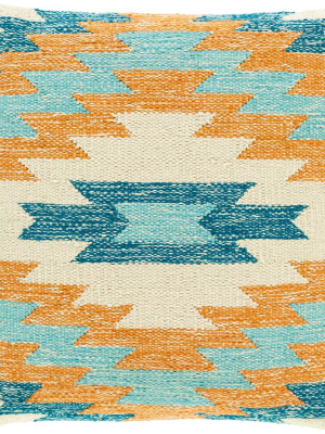 Ananya Pillow Burnt Orange/ivory/sky Blue