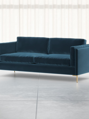 Rosalina 84" Blue Velvet Sofa