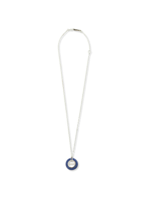 Ambush Carved Stones Charm Necklace - Blue/silver