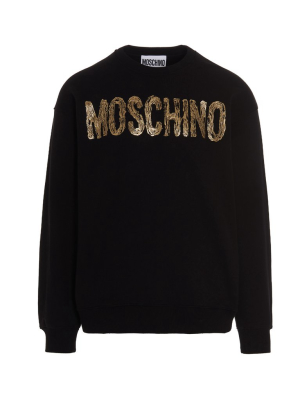 Moschino Painted 3d Logo Crewneck Sweatshirt