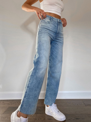 G-star Tedie Ultra High Waisted Straight Jean In Midwash Blue