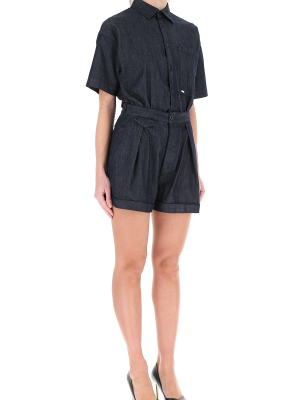 Dsquared2 Belted Chest Pocket Denim Playsuit