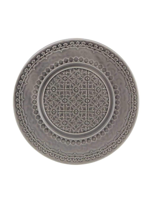 Bordallo Pinheiro Rua Nova Gray Dessert Plate